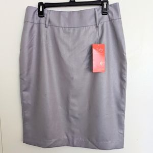 Style J Silver Grey Pencil Skirt with Belt Loops